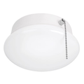 ETI Lighting 7-inch white Spin Light flush mount with pull chain.